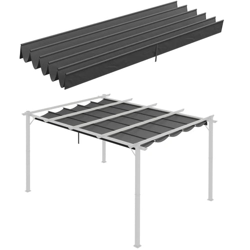 Tettuccio di Ricambio per Gazebo Pergola in Poliestere Traspirante 350x250cm Grigio