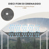 Tettuccio di Ricambio per Gazebo Pergola in Poliestere Traspirante 350x250cm Grigio