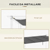 Tettuccio di Ricambio per Gazebo Pergola in Poliestere Traspirante 350x250cm Grigio