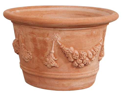 Biscottini Vaso terracotta Galestro festonato Biscottini fatto a mano 100% Made Italy 52x34