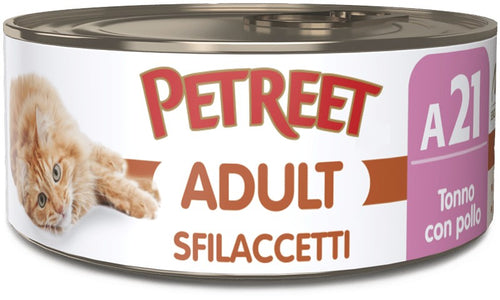 Petreet Cat Adult Sfilaccetti Tonno con Pollo 70gr