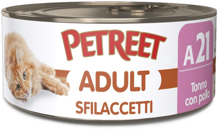 Petreet Cat Adult Sfilaccetti Tonno con Pollo 70gr