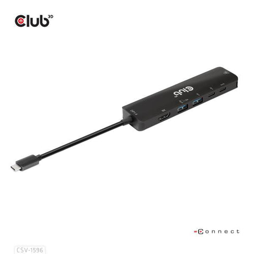 CLUB3D CSV-1596 replicatore di porte e docking station per laptop USB 3.2 Gen 1 [3.1 Gen 1] Type-C Nero (Club3D USB-6-in1-HUB USB-C > HDMI/2xUS)