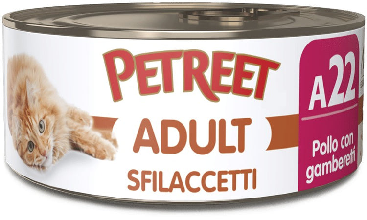 Petreet Cat Adult Sfilaccetti Pollo con Gamberetti 70gr