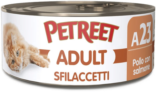 Petreet Cat Adult Sfilaccetti Pollo con Salmone 70gr