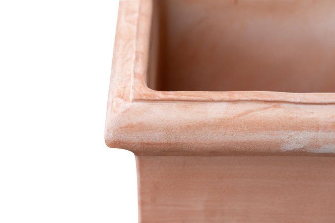 Biscottini Vaso Cubo Terracotta 44x44 Made in Italy Fatto a Mano Artigianale Antigelivo