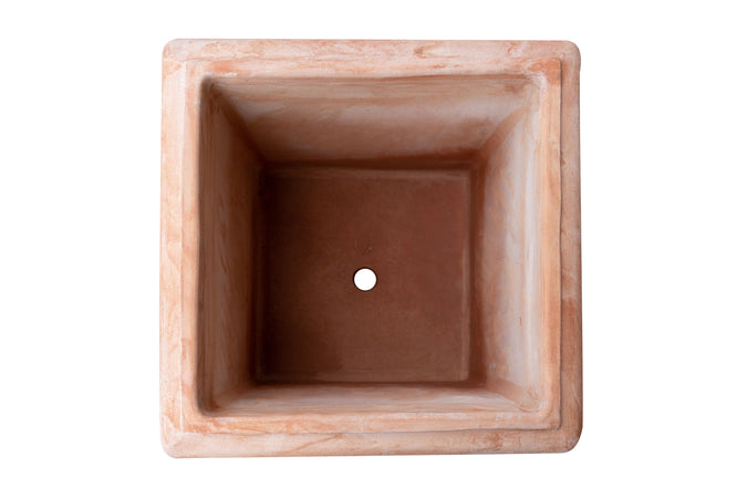 Biscottini Vaso Cubo Terracotta 44x44 Made in Italy Fatto a Mano Artigianale Antigelivo