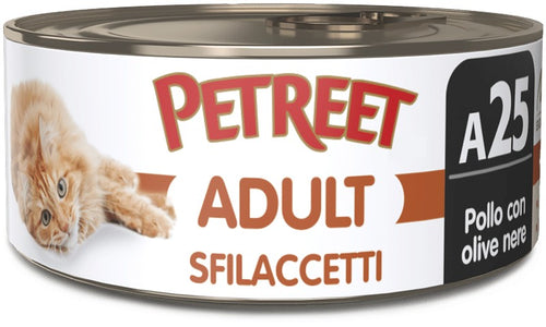Petreet Cat Adult Sfilaccetti Pollo con Olive Nere 70gr