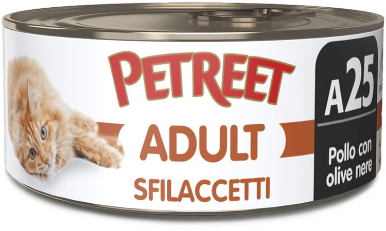 Petreet Cat Adult Sfilaccetti Pollo con Olive Nere 70gr