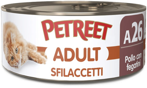 Petreet Cat Adult Sfilaccetti Pollo con Fegatini 70gr