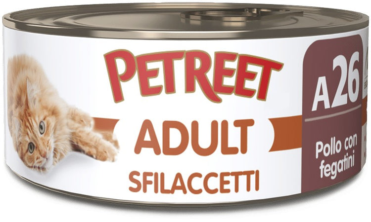 Petreet Cat Adult Sfilaccetti Pollo con Fegatini 70gr