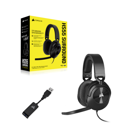 Corsair HS55 SURROUND Auricolare Cablato Portatile Gaming Carbonio (CORSAIR Gaming HS55 SURROUND - headset)