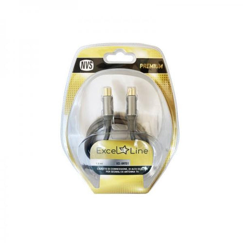 Cavo antenna di alta qualità spina / spina Gold IEC 9,5 mm F / M e adattatore M / M ad alto isolamento - 3 Metri