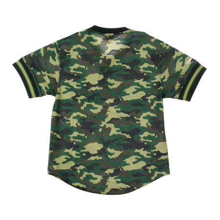 MITCHELL &amp; NESS Casacca Uomo Nba Camo Mesh V-neck Tee Phi76e Woodland Camo da uomo