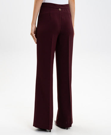 Twinset Pantaloni Donna in Tessuto Crêpe – Linea Ampia Elegante