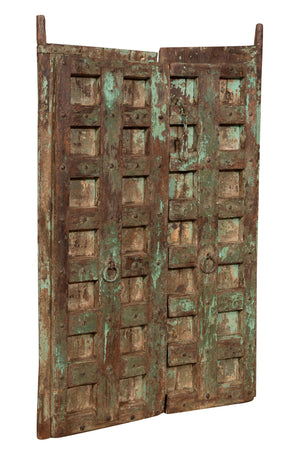 Biscottini Porta portone in legno massello e ferro da interno o da esterno vecchia e antica medievale scorrevole