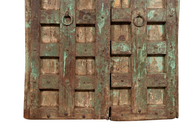 Biscottini Porta portone in legno massello e ferro da interno o da esterno vecchia e antica medievale scorrevole
