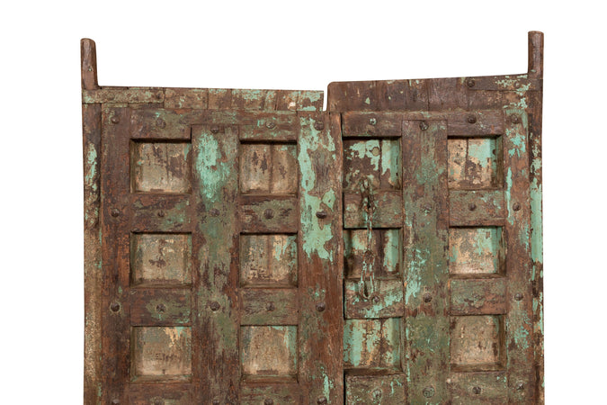 Biscottini Porta portone in legno massello e ferro da interno o da esterno vecchia e antica medievale scorrevole