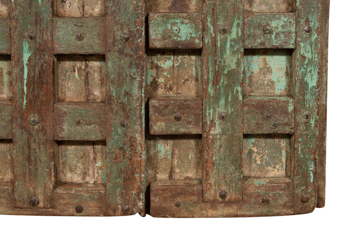 Biscottini Porta portone in legno massello e ferro da interno o da esterno vecchia e antica medievale scorrevole