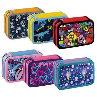 Astuccio 3 Zip Fantasy 13X20X7,5Cm Colori Assortiti Favorit