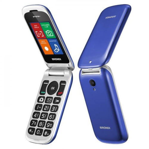 BRONDI STONE+ (BLU) - TELEFONO CELLULARE PER ANZIANI - TORCIA - FOTOCAMERA