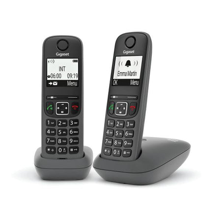 GIGASET AS490 DUO (NERO) - TELEFONO CORDLESS DOPPIO - VIVAVOCE