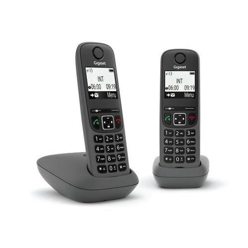 GIGASET AS490 DUO (NERO) - TELEFONO CORDLESS DOPPIO - VIVAVOCE