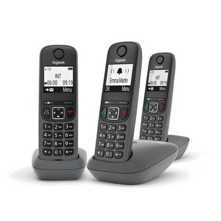 GIGASET AS490 TRIO (NERO) - TELEFONO CORDLESS TRIPLO - VIVAVOCE