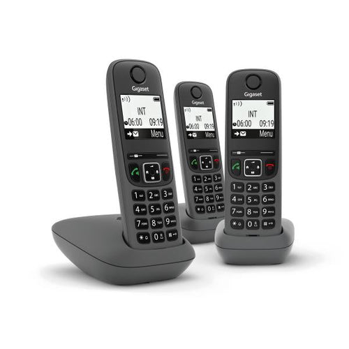 GIGASET AS490 TRIO (NERO) - TELEFONO CORDLESS TRIPLO - VIVAVOCE