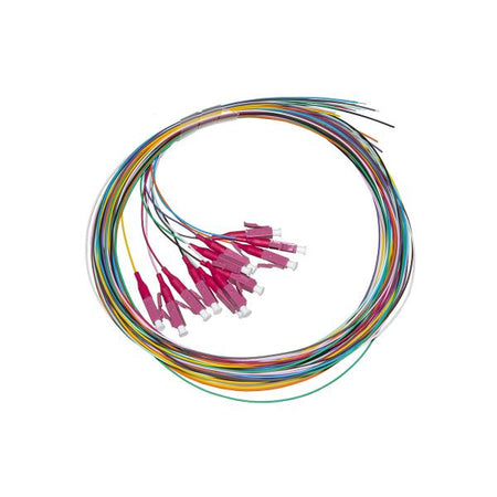 Set 12 cavi pigtail fibra ottica colorati - connettori lc om4 - simplex - 12pz - 2 mt