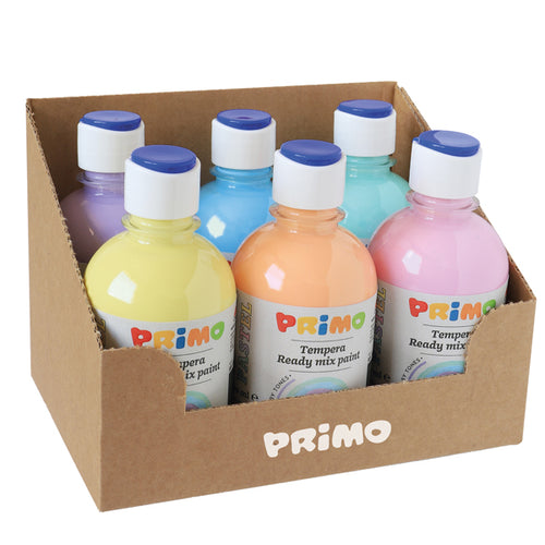 Box 6 Tempera Colori Pastello 300Ml Colori Assortiti Primo
