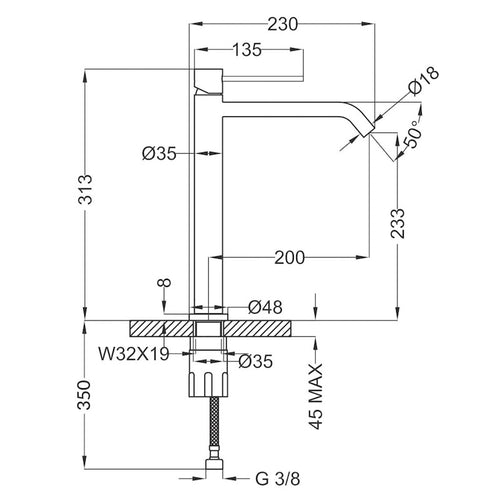 Miscelatore lavabo alto scarico clic-clac - garanzia 5 anni - rubinetti bagno