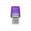 Memoria Pen Drive Kingston Dual 128 Gb - Doppia interfaccia per porte USB Type-C e USB Type-A - DTMICRODUO 3C -Viola