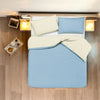 Set copripiumino federe letto bicolor double face parure copripiumino in cotone made in Italy NATURALE/CIELO