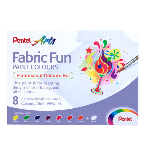 Set 8 Colori Fluo Per Tessuto Fabric Fun Pentel