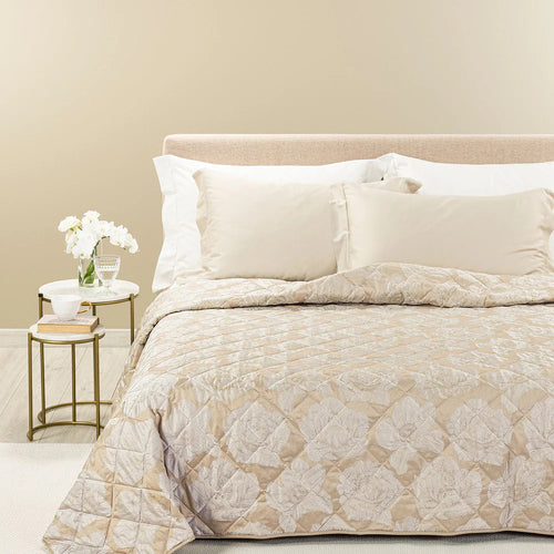 Copriletto Trapuntato Flory ! Caleffi – Raso Jacquard Matrimoniale,