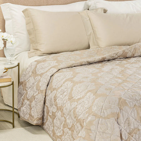 Copriletto Trapuntato Flory ! Caleffi – Raso Jacquard Matrimoniale,