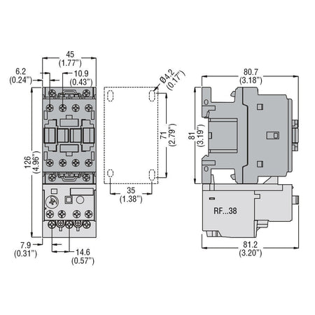 Contattore tripolare 9A AC3 -230V 3P+1NO Lovato
