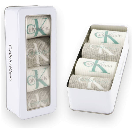 Calvin Klein donna pack 4 calze bianco grigio 701235384002801