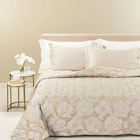 Copriletto Trapuntato Flory ! Caleffi – Raso Jacquard Matrimoniale,