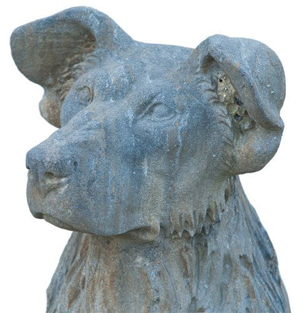 Biscottini Statua in Pietra Biscottini Border Collie Fatta a Mano 45x55x100 Decorazione