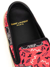Saint Laurent Slip on in Canvas Rosa con Stampa Radio da donna