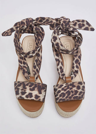 Liujo Donna Sandali zeppa con foulard