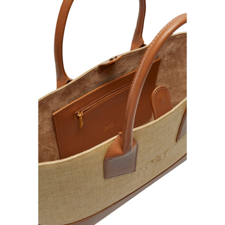 N°21 borse a tracolla donna n21 - horizontal shopper raffia - beige da donna