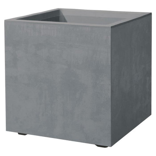 Vaso da fiori Cube - DEROMA - Millennium R - Grigio cenere - Autoirrigante - 39 cm
