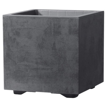 Vaso Cubo - DEROMA - Millennium R - Antracite - Con riserva d'acqua - 25 cm