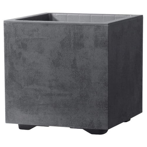 Vaso Cubo - DEROMA - Millennium R - Antracite - Con riserva d'acqua - 25 cm