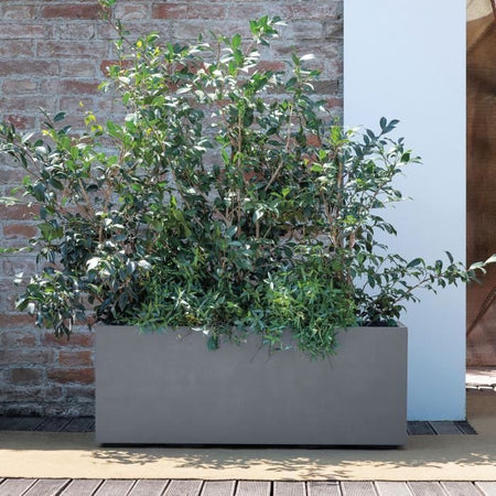 Fioriera Muret - DEROMA - Millennium R - Grigio cenere - Con riserva d'acqua - Ruote - 99 cm
