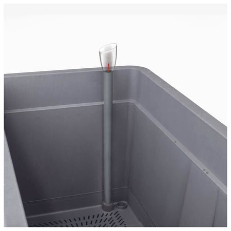 Vaso da fiori Cube - DEROMA- Cosmo - Antracite - Con riserva d'acqua - Ruote - 38 cm