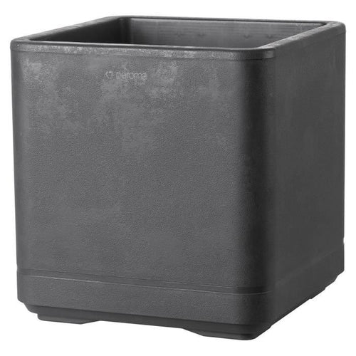 Vaso da fiori Cube - DEROMA- Cosmo - Antracite - Con riserva d'acqua - Ruote - 38 cm